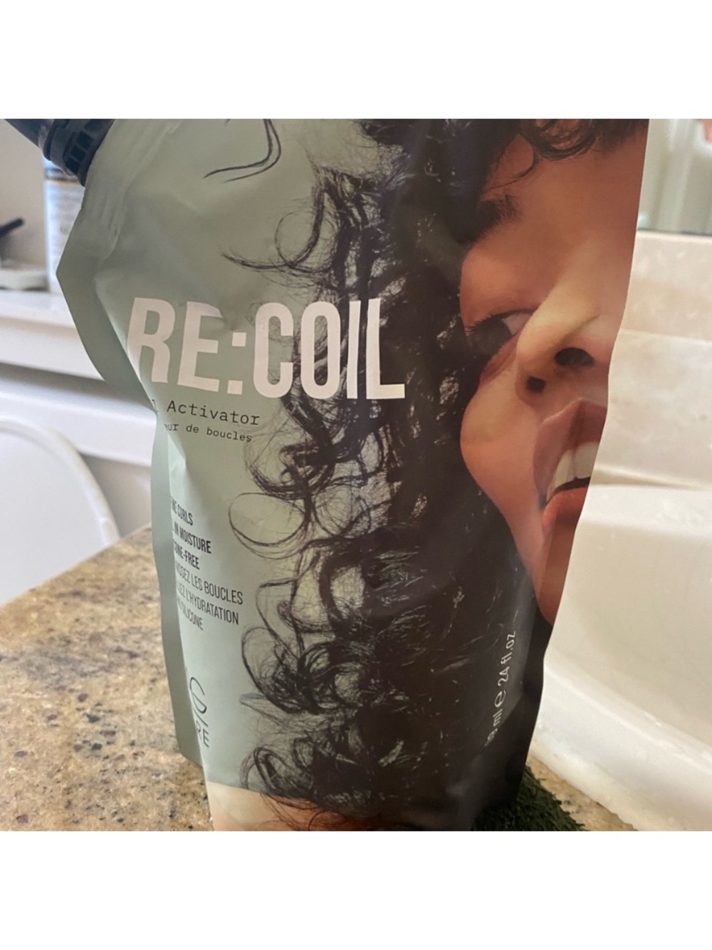 RE:COIL Activator Curl Enhancer - Sage Green & Black Packaging